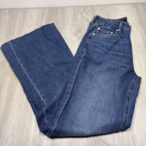 Aeropostale Women's High Rise Wide Leg Jean Size 4 Reg Dark Wash